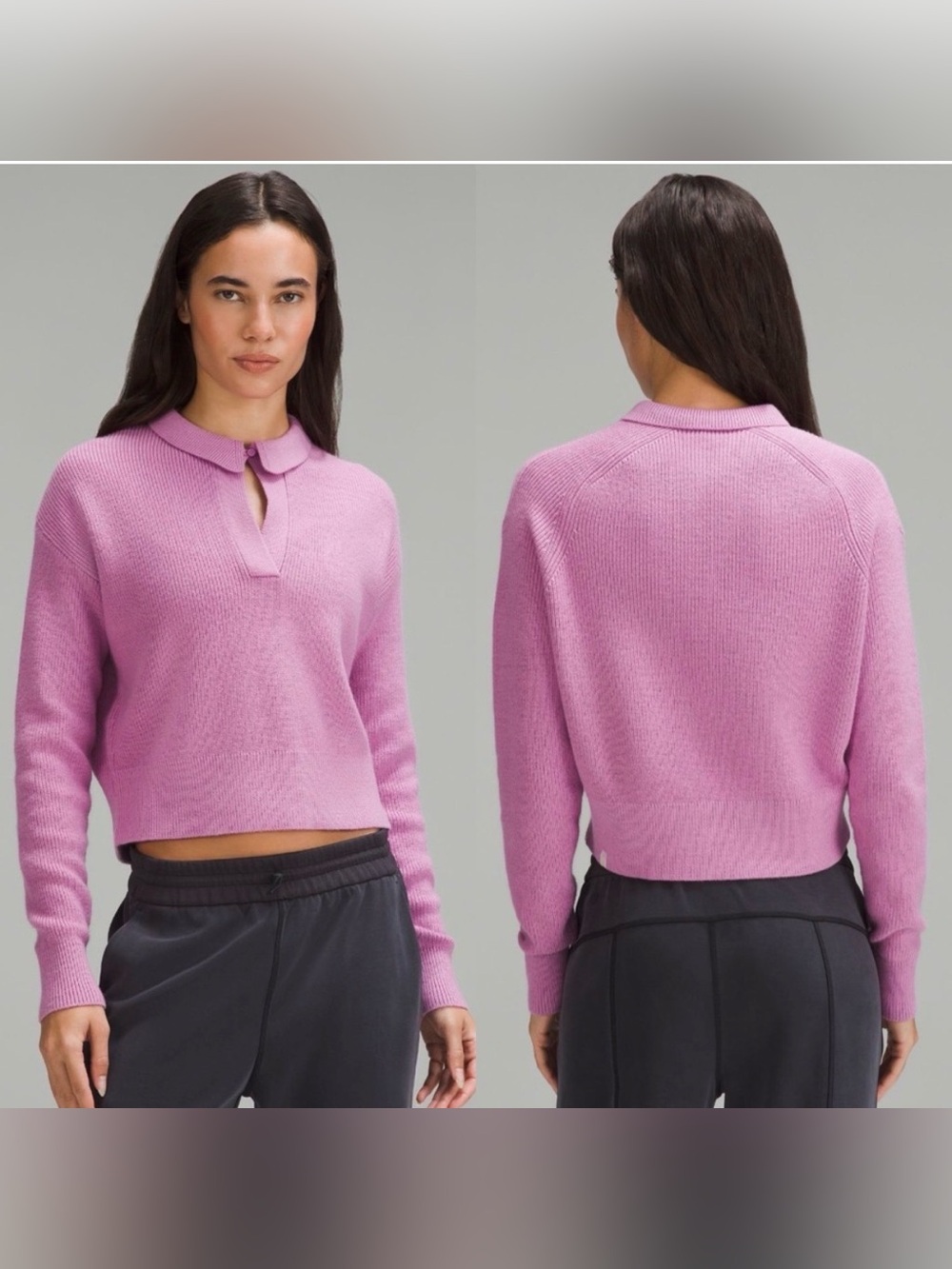 Lululemon Collared Merino Wool-Blend Sweater Dahlia
Mauve SZ medium